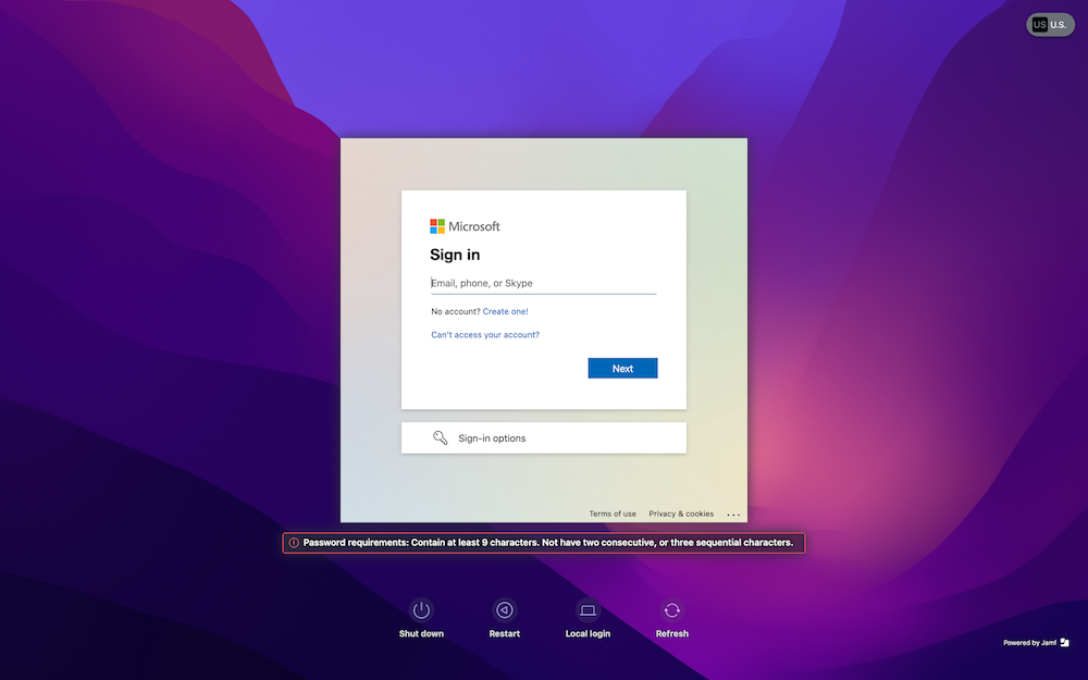 Jamf Connect Login 畫面，取自 Jamf 官網